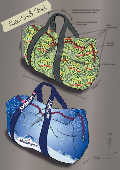 Produktdesign Rice Sack Bags, Illustration und Layout
